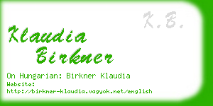 klaudia birkner business card